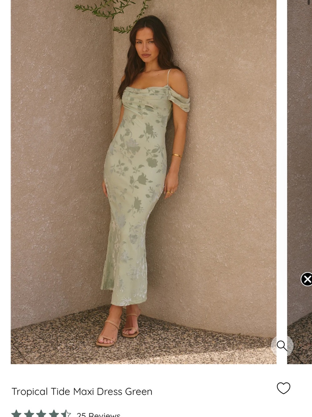 Sage Green Floral Off-Shoulder Maxi Dress